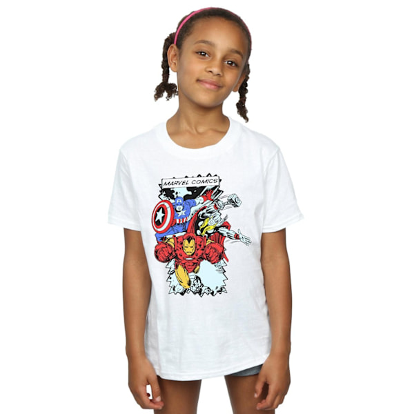 Marvel Girls Comic Characters Bomull T-shirt 5-6 år Vit White 5-6 Years