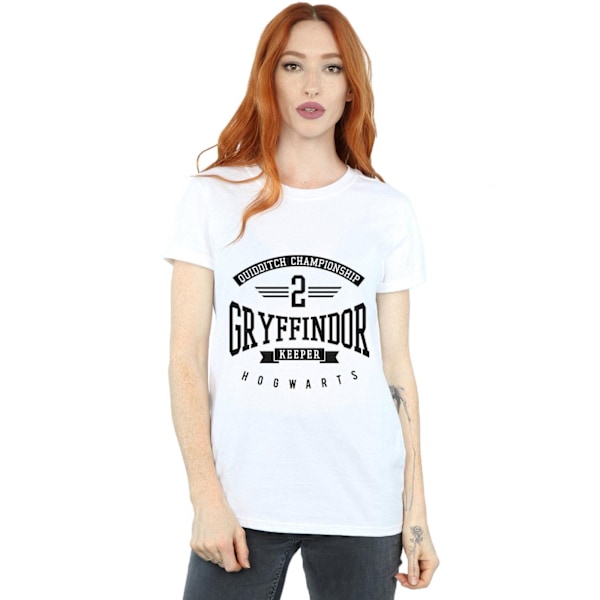 Harry Potter Dam/Kvinnor Gryffindor Keeper Bomull Boyfriend T White XL