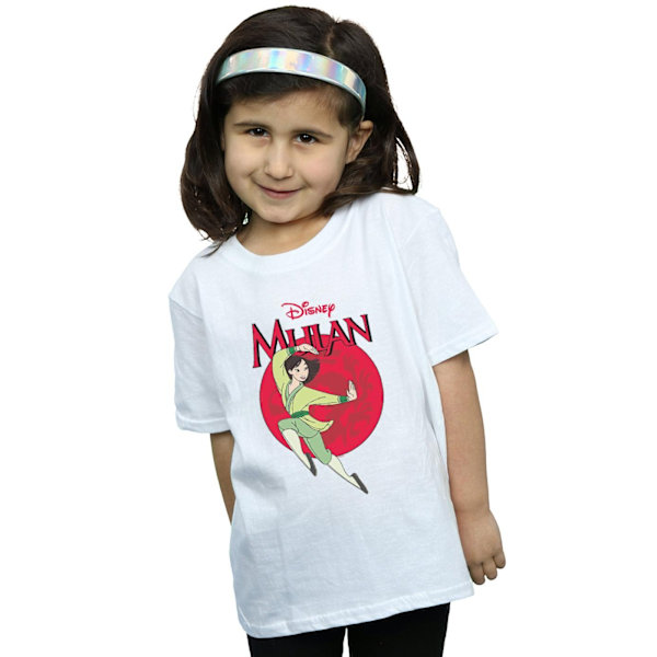 Disney Flickor Mulan Drake Cirkel Bomulls T-shirt 7-8 År Vit White 7-8 Years