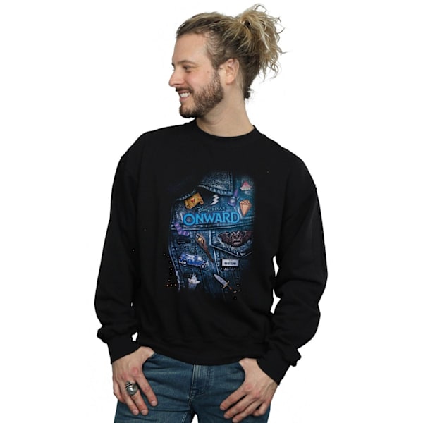 Disney Mens Onward Jacka Detalj Sweatshirt XL Svart Black XL