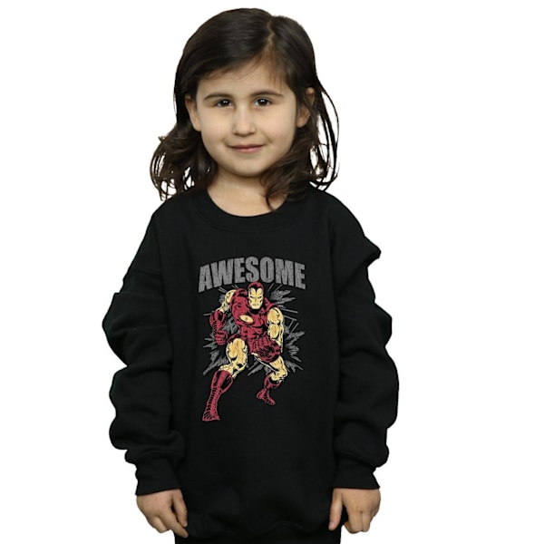 Marvel Girls Awesome Iron Man Sweatshirt 7-8 år Svart Black 7-8 Years