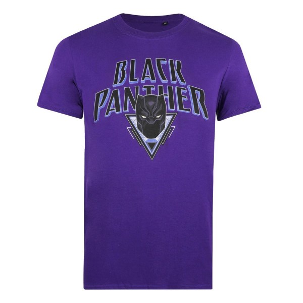 Svart Panther Mens Shield Logo T-shirt L Lila Purple L