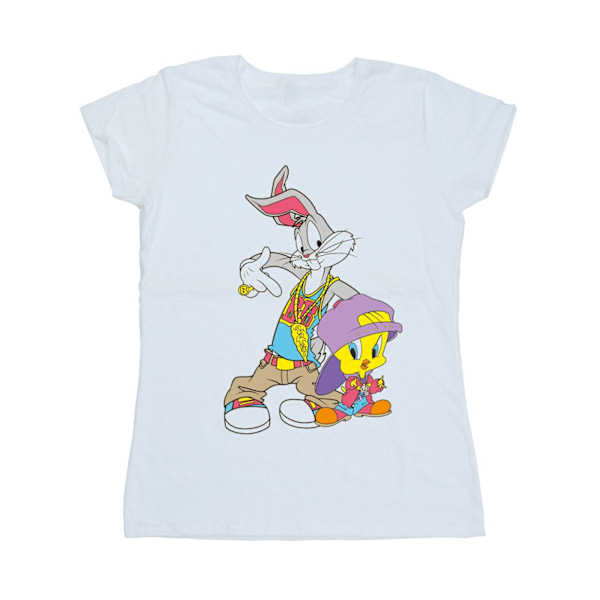 Looney Tunes Dam/Damer Bugs And Tweety Hip Hop Bomull T-shirt White XL