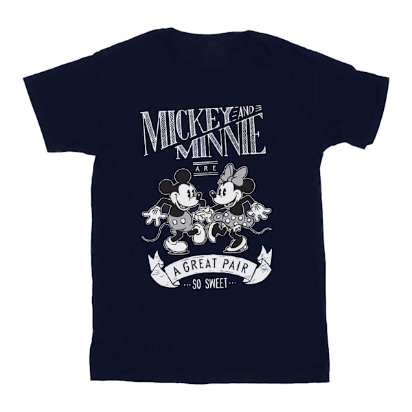 Disney Girls Mickey och Minnie Mouse Great Pair Bomull T-shirt Navy Blue 9-11 Years