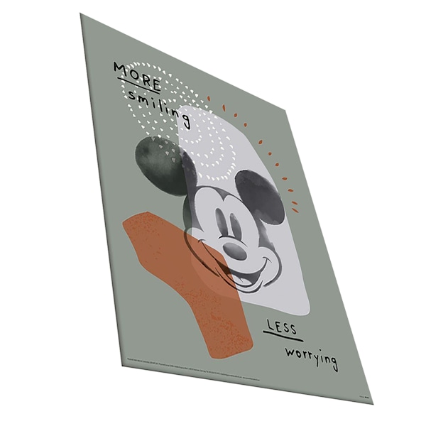 Disney Haven More Smiling Mickey Mouse Inramad Poster 40cm x 30cm Grey/White 40cm x 30cm