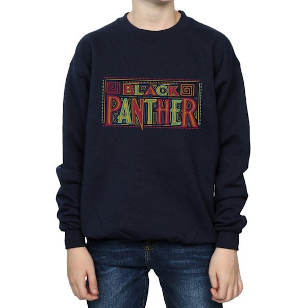 Marvel Boys Black Panther Tribal Logo Sweatshirt 5-6 år Marinblå Navy Blue 5-6 Years