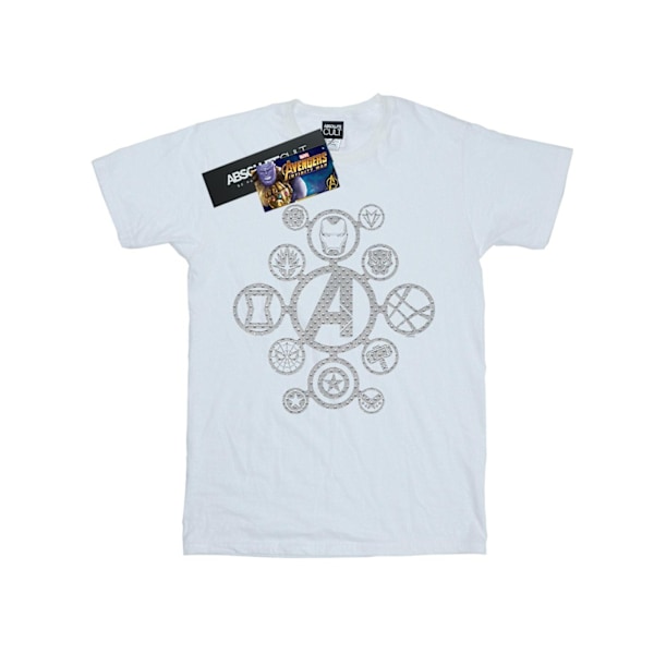 Marvel Dam/Damer Avengers Infinity War Distressed Metal Ico White XXL