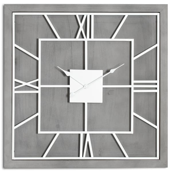 Hill Interiors Williston Square Väggklocka 60cm x 5cm x 60cm Silver/Grå Silver/Grey 60cm x 5cm x 60cm