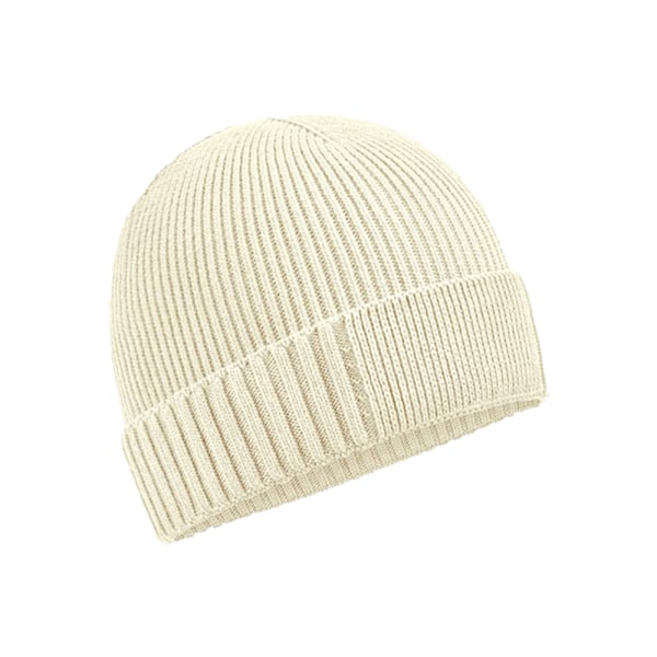 Beechfield Unisex Vuxen Ekologisk Bomull Engineered Patch Beanie Sand One Size