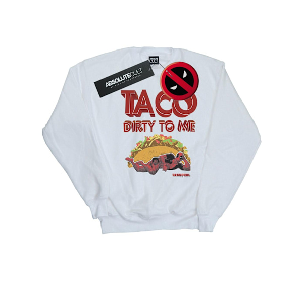 Marvel Mens Deadpool Taco Dirty To Me Sweatshirt S Vit White S