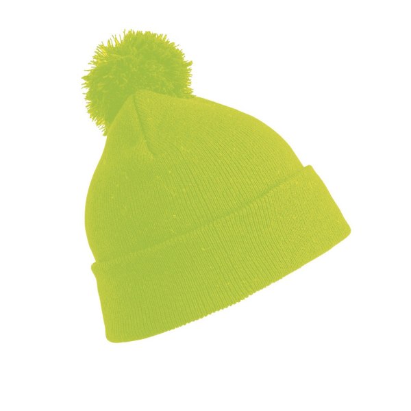 Result Dam/Dam vinter Essentials Pom Pom Beanie One Size Fluoresent Yellow One Size