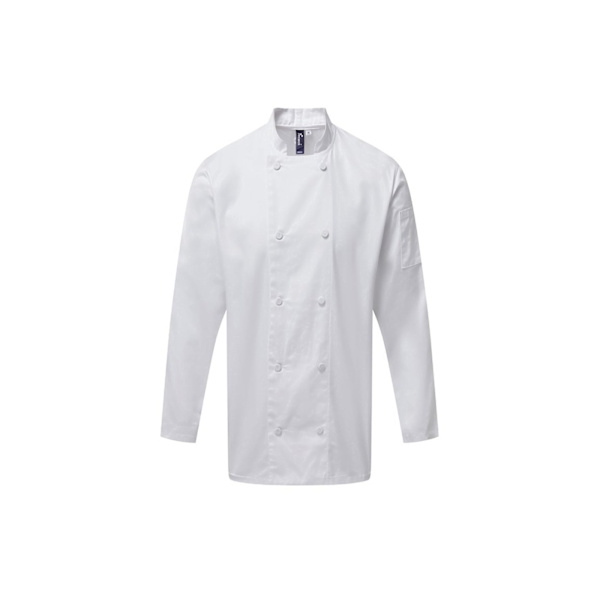 Premier Herr Coolchecker Långärmad Kockjacka 4XL Vit White 4XL
