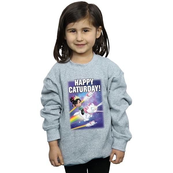 Disney Girls Wreck It Ralph Happy Caturday Sweatshirt 9-11 År Sports Grey 9-11 Years