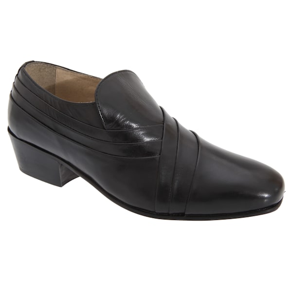 Montecatini herrskorna i läder med plisserad vamp, 9 UK, svart Black 9 UK