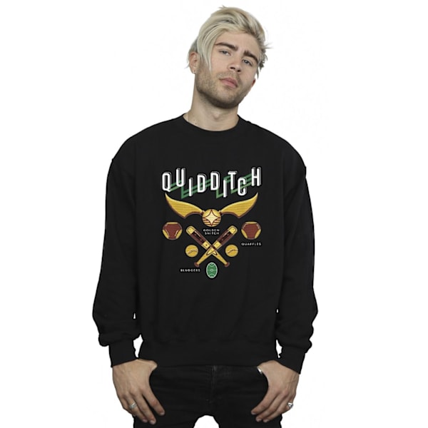 Harry Potter Quidditch Bludgers Quaffles Sweatshirt för män, M, svart Black M