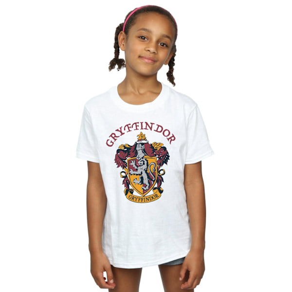 Harry Potter T-shirt i bomull för flickor, Gryffindor, 5-6 år, vit White 5-6 Years