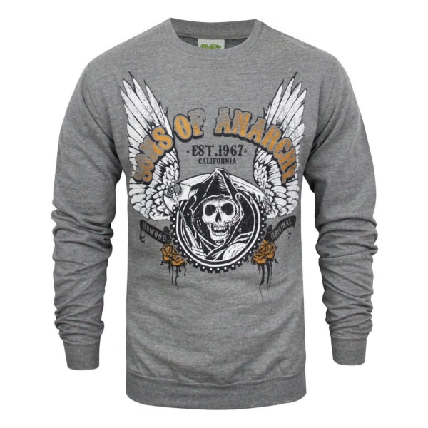 Sons Of Anarchy Mens Winged Reaper Sweater M Grå Grey M