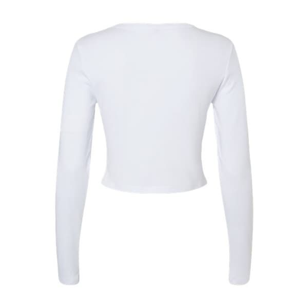 Bella + Canvas Dam/Dam Micro-Rib Långärmad T-shirt XS Solid White XS