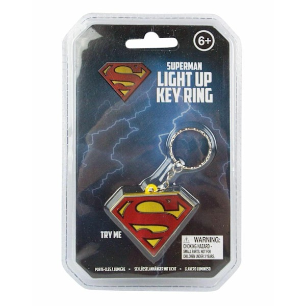 Superman Ljus Upp Logotyp Nyckelring En Storlek Röd/Gul Red/Yellow One Size