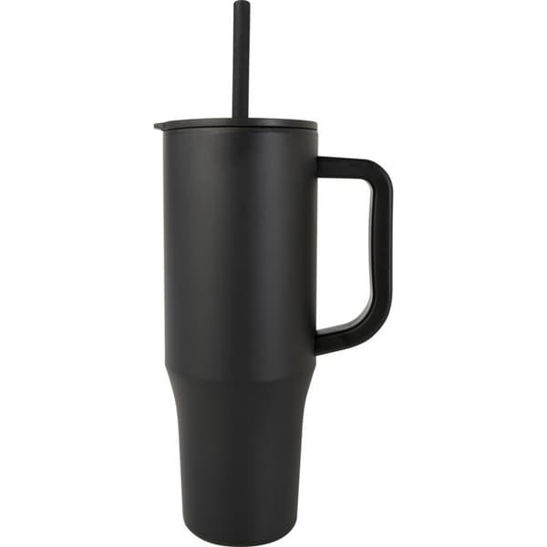 Floso Brady Isolerad 900ml Mugg Med Sugrör One Size Solid Svart Solid Black One Size