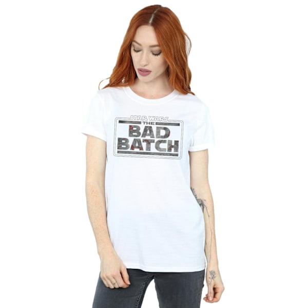 Star Wars Dam/Damer The Bad Batch Texturlogotyp Bomullspojkvän T-shirt White 4XL
