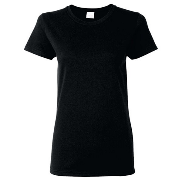 Gildan Dam/Kvinnors T-shirt med kort ärm i tung bomull, Missy Fit Black XL