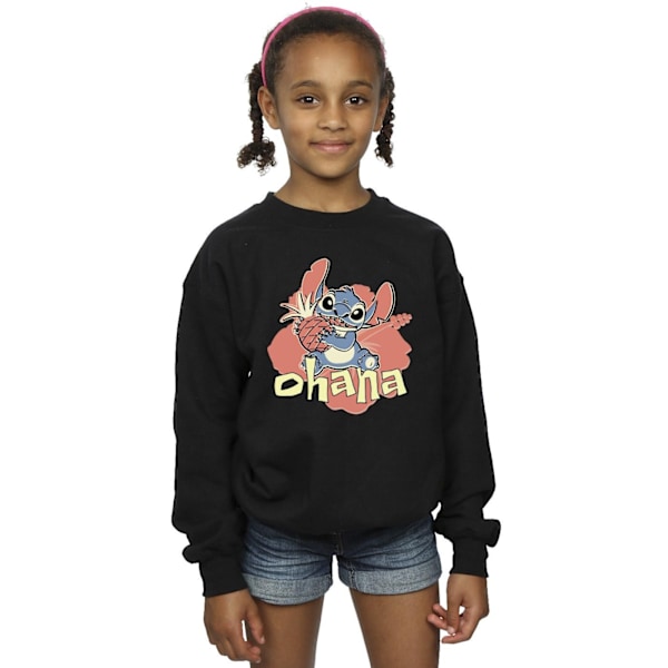 Disney Girls Lilo And Stitch Ohana Pineapple Sweatshirt 5-6 År Black 5-6 Years