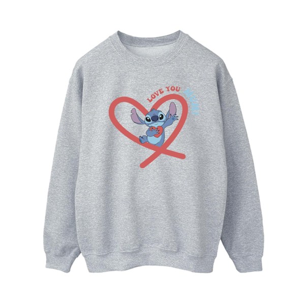 Disney Dam/Kvinnor Lilo & Stitch Love You Mum Sweatshirt L Sp Sports Grey L