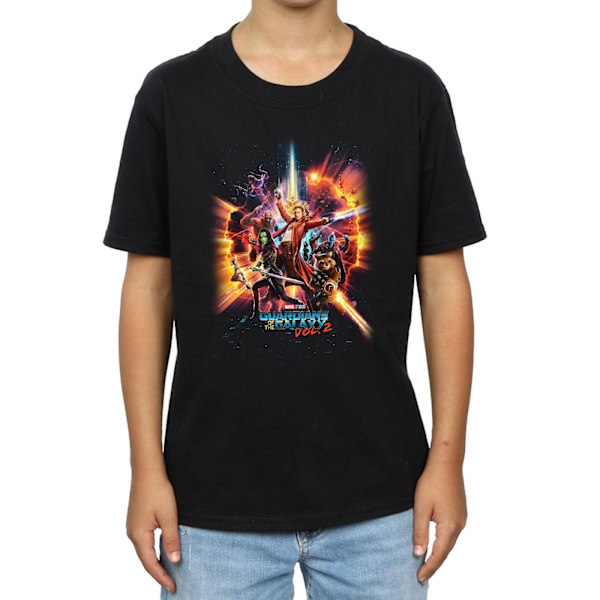 Marvel Boys Guardians Of The Galaxy Vol. 2 Team Poster T-Shirt Black 5-6 Years