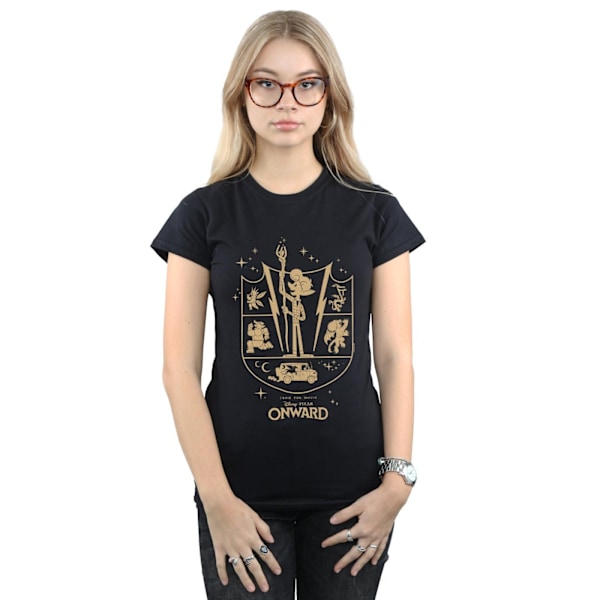 Disney Dam/Kvinnor Onward Quest Crest Bomull T-shirt M Svart Black M