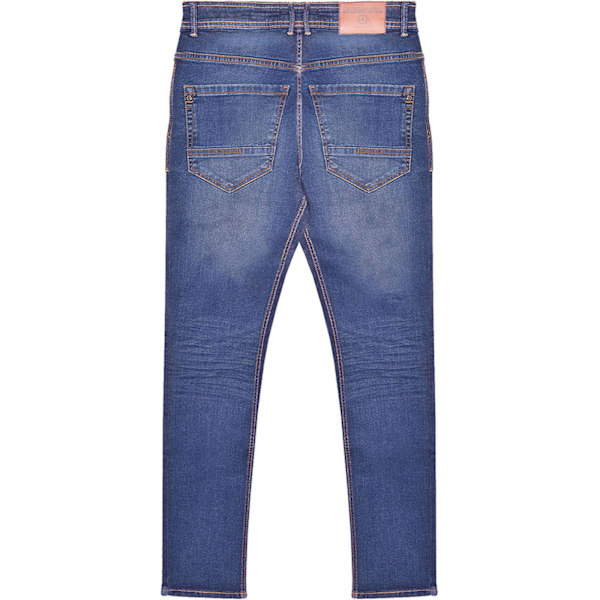 Lambretta Herr Stafford Slim Jeans 36R Mellanblå Mid Blue 36R