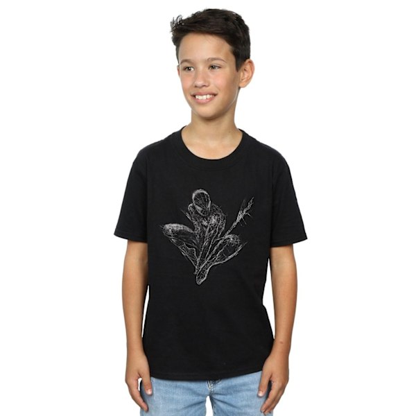 Marvel Pojkar Spider-Man Web Crouch T-Shirt 9-11 År Svart Black 9-11 Years
