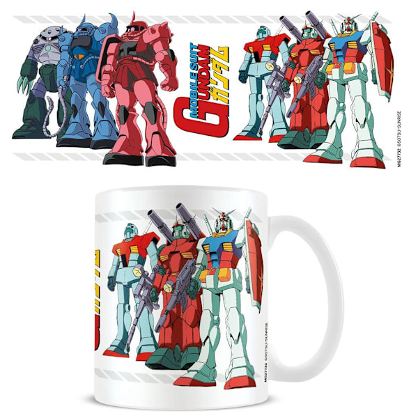 Gundam Line Up Mug En Storlek Vit/Röd/Blå White/Red/Blue One Size