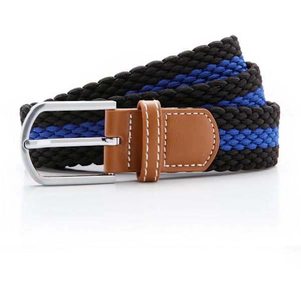 Asquith & Fox Herr Tvåfärgad Randig Flätad Stretchbälte En Storlek Black/Royal One Size