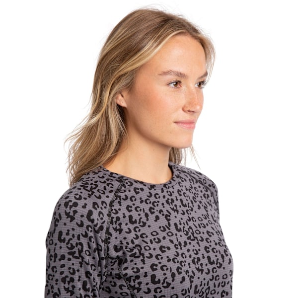 Trespass Elianne Leopardmönstrad Baslager Topp för Kvinnor Storlek S Mörkgrå Dark Grey S