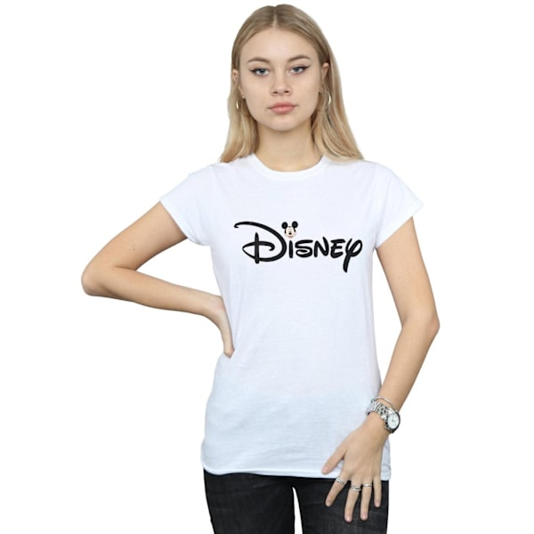 Disney Dam/Kvinnor Mickey Mouse Logo Huvud Bomull T-shirt L Wh White L