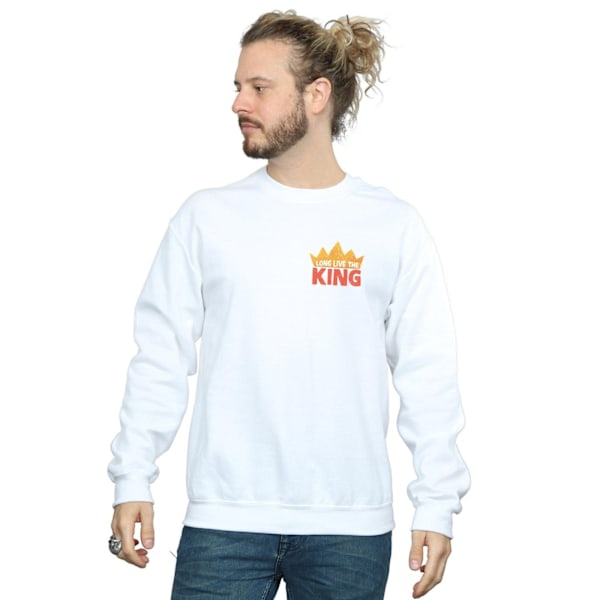 Disney Mens The Lion King Movie Long Live Breast Print Sweatshi White 4XL