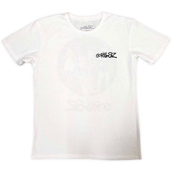 Gorillaz Unisex Vuxen Song Machine Borstad Ryggtryck Logotyp T-shirt White XL