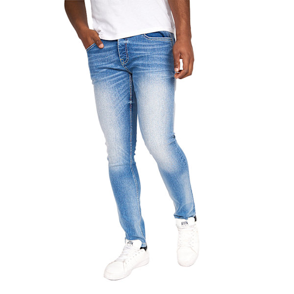 Crosshatch herr Barbeck Slim Jeans 30R ljus tvätt Light Wash 30R