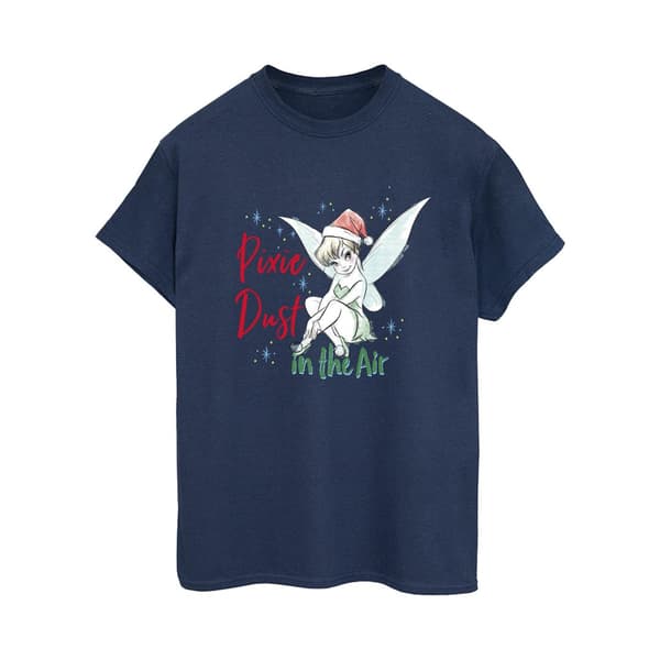 Disney Dam/Damer Tingeling Pixie Dust Bomull Boyfriend T-shirt Navy Blue S