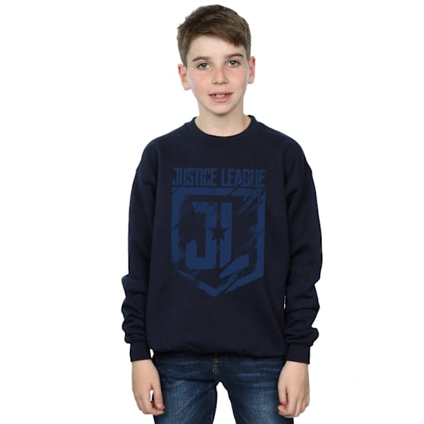 DC Comics Boys Justice League Movie Indigo Logo Sweatshirt 5-6 Navy Blue 5-6 Years