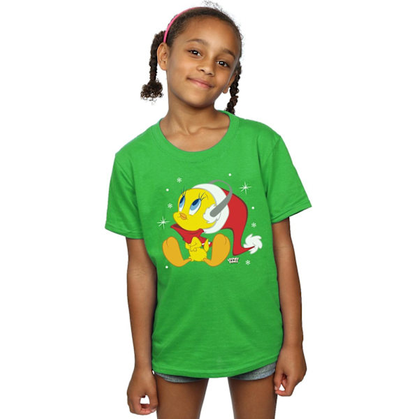 Looney Tunes Girls Christmas Tweety Bomull T-shirt 7-8 år Ir Irish Green 7-8 Years