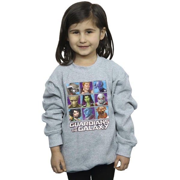 Guardians Of The Galaxy Girls Character Squares Sweatshirt 5-6 Sports Grey 5-6 Years