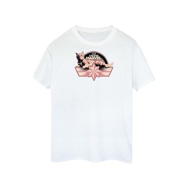 Marvel Womens/Ladies Captain Marvel Chillin Goose Cotton Boyfri White M