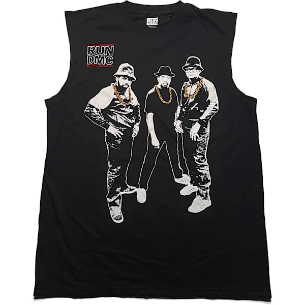 Run DMC Unisex Adult Gold Chains Photograph Tank Top XL Svart Black XL