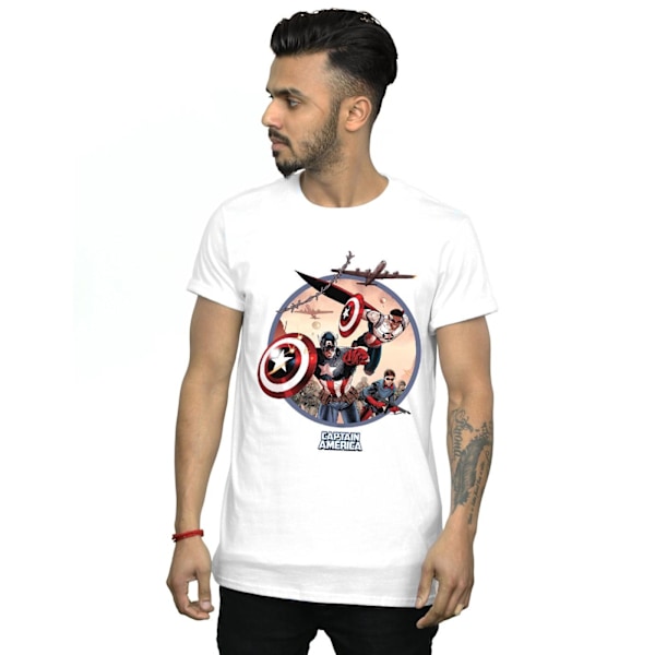 Marvel Herr Captain America och Falcon i strid T-shirt M Vit White M