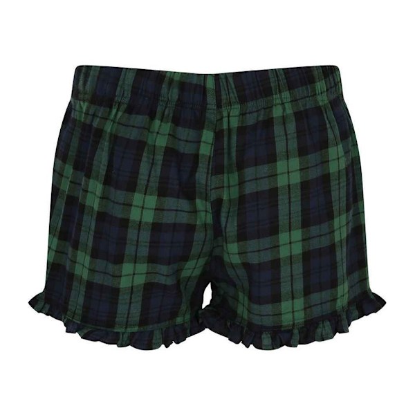 SF Dam/Kvinna Tartan Frill Shorts XS Marinblått/Grönt Navy/Green XS