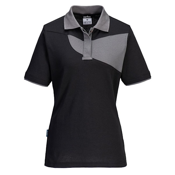 Portwest PW2 Polotröja för damer, storlek XXL, svart/zoomgrå Black/Zoom Grey XXL