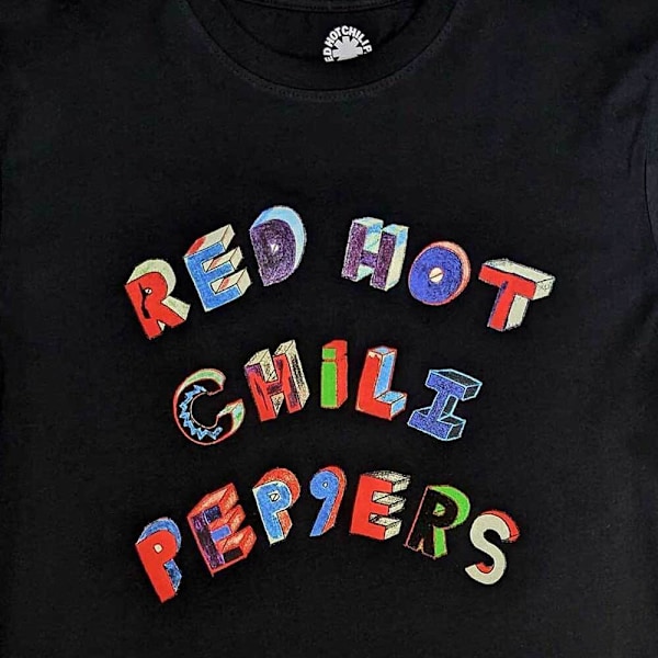 Red Hot Chilli Peppers Unisex Vuxen Bokstäver T-Shirt L Svart Black L