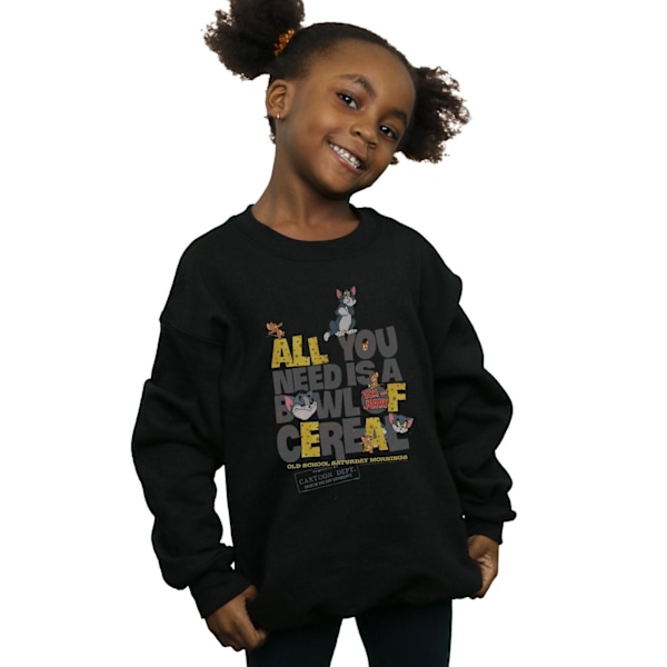 Tom And Jerry Girls All You Need Is Sweatshirt 9-11 År Svart Black 9-11 Years